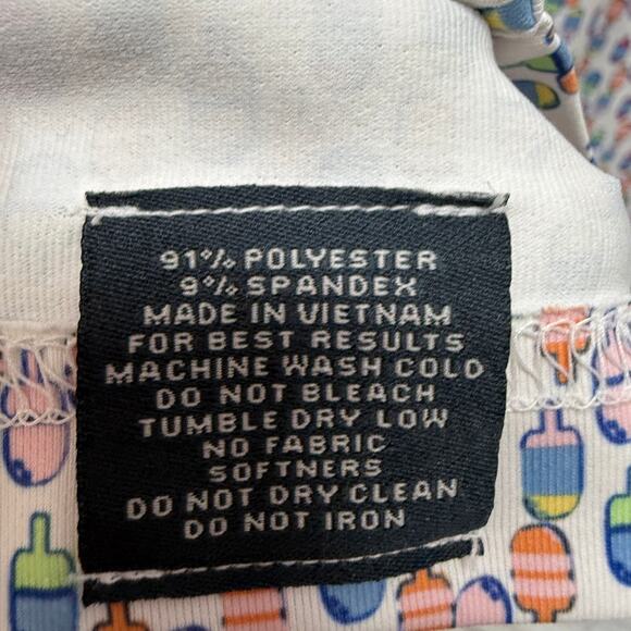 Turtleson Golf Polo Shirt Size S Mens Short Sleeve Popsicle White Allover Print - Picture 4 of 5